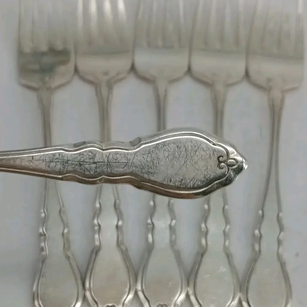 6X SF Rogers Oneida ALOUETTE Silverplate Salad Forks 1978